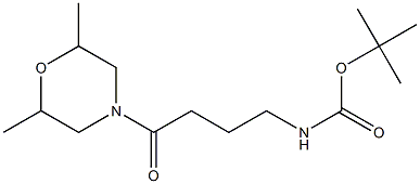 tert-butyl N-[4-(2,6-dimethylmorpholin-4-yl)-4-oxobutyl]carbamate 化学構造式