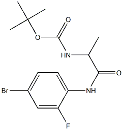 tert-butyl N-{1-[(4-bromo-2-fluorophenyl)carbamoyl]ethyl}carbamate,,结构式
