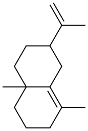 1,4a-dimethyl-7-prop-1-en-2-yl-3,4,5,6,7,8-hexahydro-2H-naphthalene,,结构式