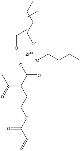 ZIRCONIUM METHACRYLOXYETHYLACETOACETATE TRI-n-BUTOXIDE, 50% in n-butanol,,结构式