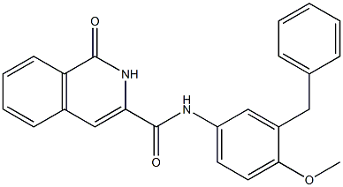 3-Isoquinolinecarboxamide,  1,2-dihydro-N-[4-methoxy-3-(phenylmethyl)phenyl]-1-oxo- Structure
