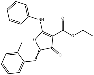 3-Furancarboxylic  acid,  4,5-dihydro-5-[(2-methylphenyl)methylene]-4-oxo-2-(phenylamino)-,  ethyl  ester