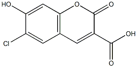 3-Carboxy-6-chloro-7-hydroxy coumarin 化学構造式