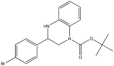 3-(4-Bromo-phenyl)-3,4-dihydro-2H-quinoxaline-1-carboxylic acid tert-butyl ester,,结构式