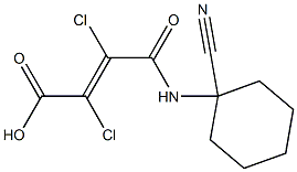 2,3-Dichloro-3-(1-cyano-cyclohexylcarbamoyl)-acrylic acid 化学構造式