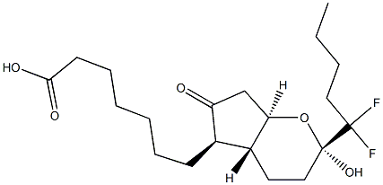 7-[(1R,3R,6R,7R)-3-(1,1-difluoropentyl)-3-hydroxy-8-oxo-2-oxabicyclo[4.3.0]non-7-yl]heptanoic acid Struktur
