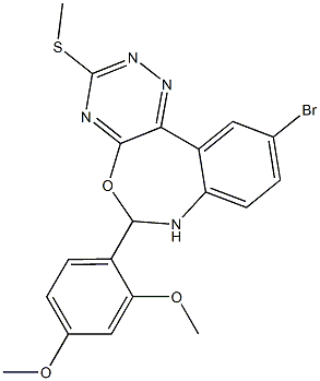 10-bromo-6-(2,4-dimethoxyphenyl)-3-(methylsulfanyl)-6,7-dihydro[1,2,4]triazino[5,6-d][3,1]benzoxazepine Structure