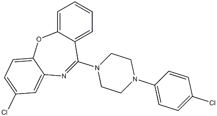 8-chloro-11-[4-(4-chlorophenyl)piperazin-1-yl]dibenzo[b,f][1,4]oxazepine,,结构式