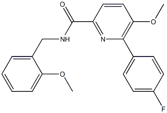 6-(4-fluorophenyl)-5-methoxy-N-(2-methoxybenzyl)-2-pyridinecarboxamide 结构式