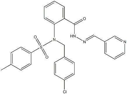 N-(4-chlorobenzyl)-4-methyl-N-(2-{[2-(3-pyridinylmethylene)hydrazino]carbonyl}phenyl)benzenesulfonamide 化学構造式