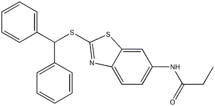 N-[2-(benzhydrylsulfanyl)-1,3-benzothiazol-6-yl]propanamide Structure