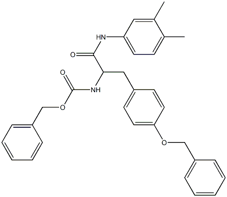benzyl 1-[4-(benzyloxy)benzyl]-2-(3,4-dimethylanilino)-2-oxoethylcarbamate 化学構造式