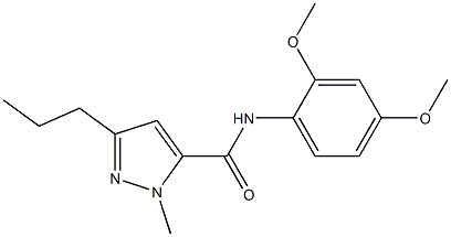 N-(2,4-dimethoxyphenyl)-1-methyl-3-propyl-1H-pyrazole-5-carboxamide,,结构式