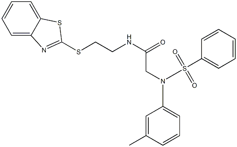N-[2-(1,3-benzothiazol-2-ylsulfanyl)ethyl]-2-[3-methyl(phenylsulfonyl)anilino]acetamide Structure