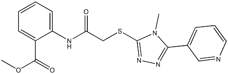 methyl 2-({[(4-methyl-5-pyridin-3-yl-4H-1,2,4-triazol-3-yl)sulfanyl]acetyl}amino)benzoate Struktur
