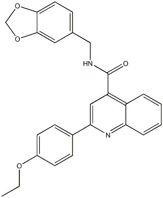 N-(1,3-benzodioxol-5-ylmethyl)-2-(4-ethoxyphenyl)-4-quinolinecarboxamide Struktur