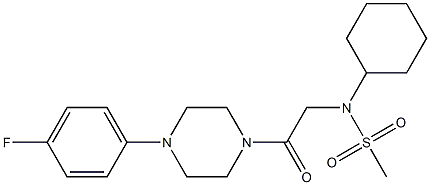 N-cyclohexyl-N-{2-[4-(4-fluorophenyl)-1-piperazinyl]-2-oxoethyl}methanesulfonamide Struktur