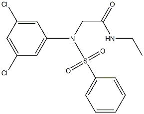 2-[3,5-dichloro(phenylsulfonyl)anilino]-N-ethylacetamide 化学構造式
