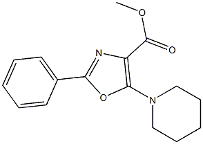 methyl 2-phenyl-5-(1-piperidinyl)-1,3-oxazole-4-carboxylate Structure
