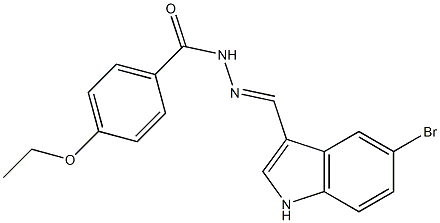 N'-[(5-bromo-1H-indol-3-yl)methylene]-4-ethoxybenzohydrazide 化学構造式