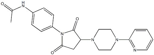 N-(4-{2,5-dioxo-3-[4-(2-pyridinyl)-1-piperazinyl]-1-pyrrolidinyl}phenyl)acetamide 结构式