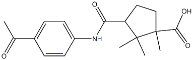 3-[(4-acetylanilino)carbonyl]-1,2,2-trimethylcyclopentanecarboxylic acid Structure