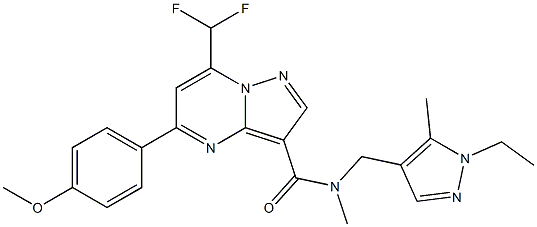 7-(difluoromethyl)-N-[(1-ethyl-5-methyl-1H-pyrazol-4-yl)methyl]-5-(4-methoxyphenyl)-N-methylpyrazolo[1,5-a]pyrimidine-3-carboxamide Structure