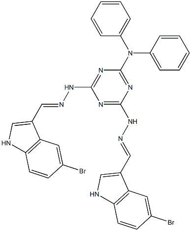 5-bromo-1H-indole-3-carbaldehyde [4-{2-[(5-bromo-1H-indol-3-yl)methylene]hydrazino}-6-(diphenylamino)-1,3,5-triazin-2-yl]hydrazone