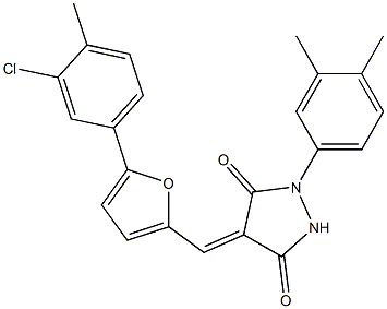  4-{[5-(3-chloro-4-methylphenyl)-2-furyl]methylene}-1-(3,4-dimethylphenyl)-3,5-pyrazolidinedione