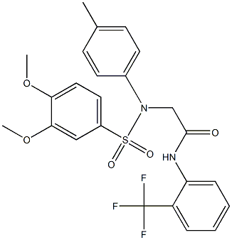 2-[{[3,4-bis(methyloxy)phenyl]sulfonyl}(4-methylphenyl)amino]-N-[2-(trifluoromethyl)phenyl]acetamide Structure