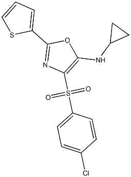 4-[(4-chlorophenyl)sulfonyl]-N-cyclopropyl-2-(2-thienyl)-1,3-oxazol-5-amine