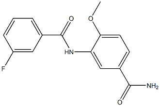 3-[(3-fluorobenzoyl)amino]-4-methoxybenzamide Struktur