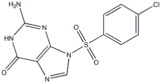 2-amino-9-[(4-chlorophenyl)sulfonyl]-1,9-dihydro-6H-purin-6-one 结构式