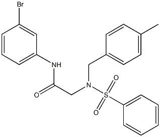 N-(3-bromophenyl)-2-[(4-methylbenzyl)(phenylsulfonyl)amino]acetamide 化学構造式