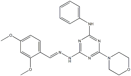 2,4-dimethoxybenzaldehyde [4-anilino-6-(4-morpholinyl)-1,3,5-triazin-2-yl]hydrazone,,结构式