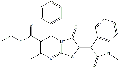 ethyl 7-methyl-2-(1-methyl-2-oxo-1,2-dihydro-3H-indol-3-ylidene)-3-oxo-5-phenyl-2,3-dihydro-5H-[1,3]thiazolo[3,2-a]pyrimidine-6-carboxylate
