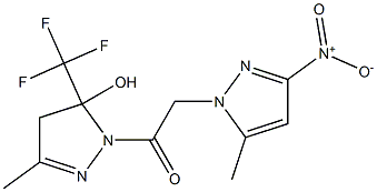 1-({3-nitro-5-methyl-1H-pyrazol-1-yl}acetyl)-3-methyl-5-(trifluoromethyl)-4,5-dihydro-1H-pyrazol-5-ol Structure