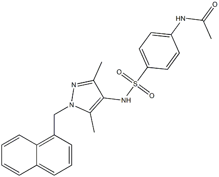 N-[4-({[3,5-dimethyl-1-(1-naphthylmethyl)-1H-pyrazol-4-yl]amino}sulfonyl)phenyl]acetamide Structure