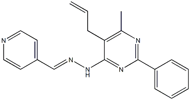 isonicotinaldehyde (5-allyl-6-methyl-2-phenyl-4-pyrimidinyl)hydrazone,,结构式
