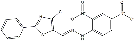 4-chloro-2-phenyl-1,3-thiazole-5-carbaldehyde {2,4-bisnitrophenyl}hydrazone,,结构式