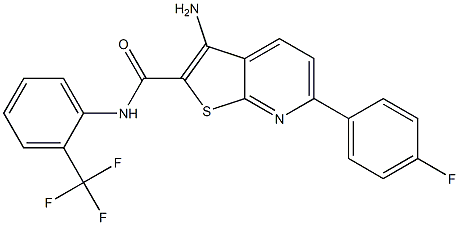 3-amino-6-(4-fluorophenyl)-N-[2-(trifluoromethyl)phenyl]thieno[2,3-b]pyridine-2-carboxamide Structure