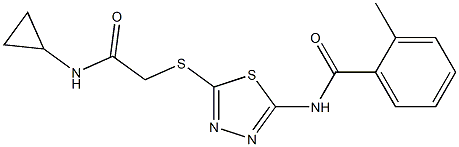 N-(5-{[2-(cyclopropylamino)-2-oxoethyl]sulfanyl}-1,3,4-thiadiazol-2-yl)-2-methylbenzamide Structure