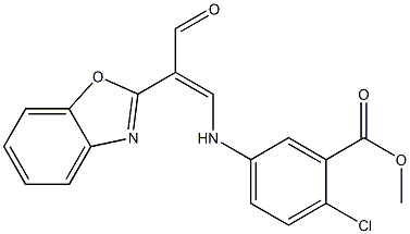 methyl 5-{[2-(1,3-benzoxazol-2-yl)-3-oxo-1-propenyl]amino}-2-chlorobenzoate,,结构式