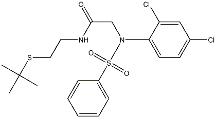 N-[2-(tert-butylsulfanyl)ethyl]-2-[2,4-dichloro(phenylsulfonyl)anilino]acetamide