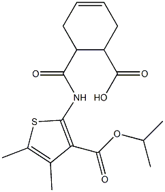 6-({[3-(isopropoxycarbonyl)-4,5-dimethyl-2-thienyl]amino}carbonyl)-3-cyclohexene-1-carboxylic acid Structure