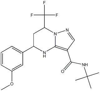 N-(1,1-dimethylethyl)-5-[3-(methyloxy)phenyl]-7-(trifluoromethyl)-4,5,6,7-tetrahydropyrazolo[1,5-a]pyrimidine-3-carboxamide Struktur