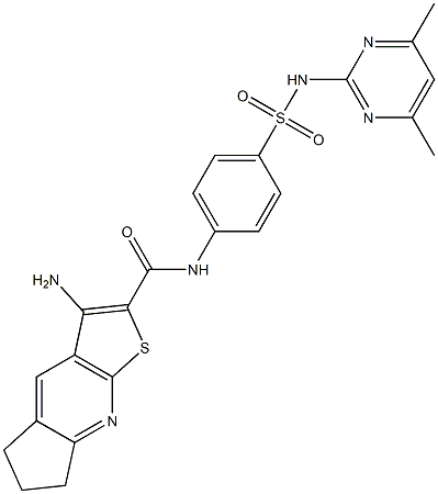 3-amino-N-(4-{[(4,6-dimethyl-2-pyrimidinyl)amino]sulfonyl}phenyl)-6,7-dihydro-5H-cyclopenta[b]thieno[3,2-e]pyridine-2-carboxamide|