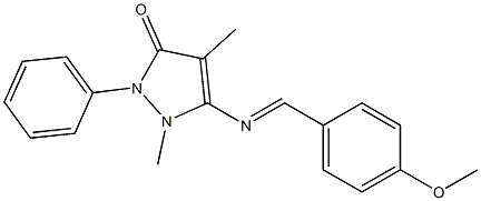 5-[(4-methoxybenzylidene)amino]-1,4-dimethyl-2-phenyl-1,2-dihydro-3H-pyrazol-3-one Structure