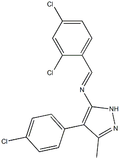 4-(4-chlorophenyl)-N-(2,4-dichlorobenzylidene)-3-methyl-1H-pyrazol-5-amine Structure