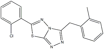 6-(2-chlorophenyl)-3-(2-methylbenzyl)[1,2,4]triazolo[3,4-b][1,3,4]thiadiazole,,结构式